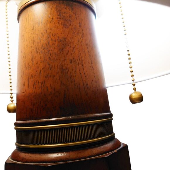 Ralph Lauren Wood & Brass Lighthouse Lamp with Ralph Lauren Lampshade Included - Picture 3 of 9